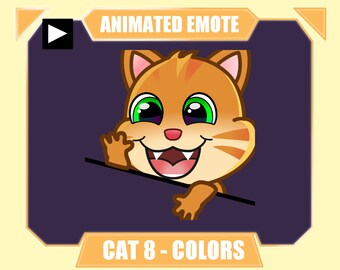 ANIMATED cat bongo meme emote for twitch kick discord youtube streaming | Cute cat playing bongo sub emote | 8 colors included