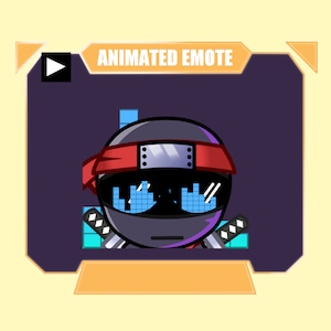 ANIMATED black ninja jam dance emote with color-changing equalizer for twitch kick discord youtube stream