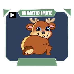 Emote natalizia ANIMATA twerk della renna per twitch kick discord youtube / Emote natalizia carina twerk dance del cervo per lo streaming