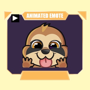 ANIMATED sloth lick emote for twitch kick discord youtube stream | Cute sloth licking sub emote