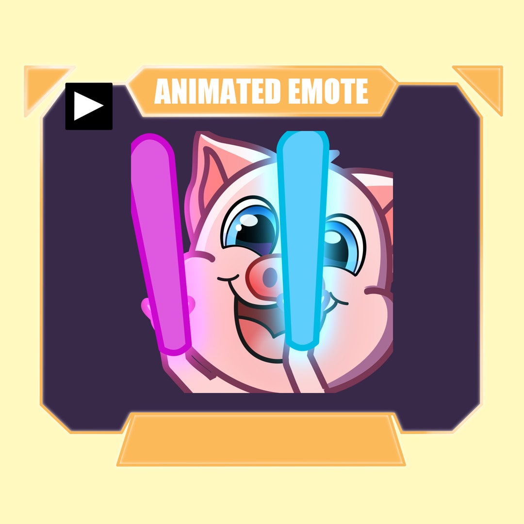 ANIMATED Pig Rave Emote for Twitch Kick Discord Youtube Stream | Pink ...