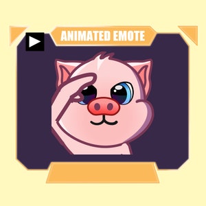ANIMADO Gesto de saludo de cerdo para twitch kick discord youtube stream / Gesto de saludo de cerdo rosa animado
