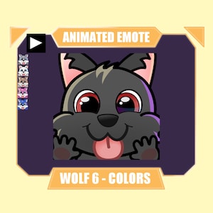 Emote ANIMATA leccata di lupo per twitch kick Discord streaming youtube / Emote sub leccata di lupo carino nero bianco marrone blu rosa grigio