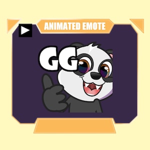 Gesto ANIMADO de panda gg para transmisión de youtube de twitch kick discord / Lindo gesto de panda gg con pulgar hacia arriba