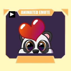 Panda ANIMADO con gesto de globo para twitch kick discord youtube / Lindo gesto de globo de corazón de panda para transmisión
