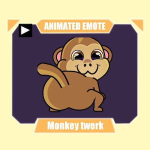 GEANIMEERDE Monkey twerkende dans-emote voor onenigheid kick twitch streaming | Leuke aap twerk sub-emote