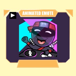 ANIMATED ninja DJ play music emote for twitch kick discord youtube streaming | DJ party dance ninja sub emote