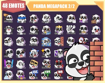 PANDA Emote Bundle 2 für Twitch | Youtube Emotes | Discord Emotes | Luftschlangen Emotes | Unter Emotes | 48 emote megapack Bundle