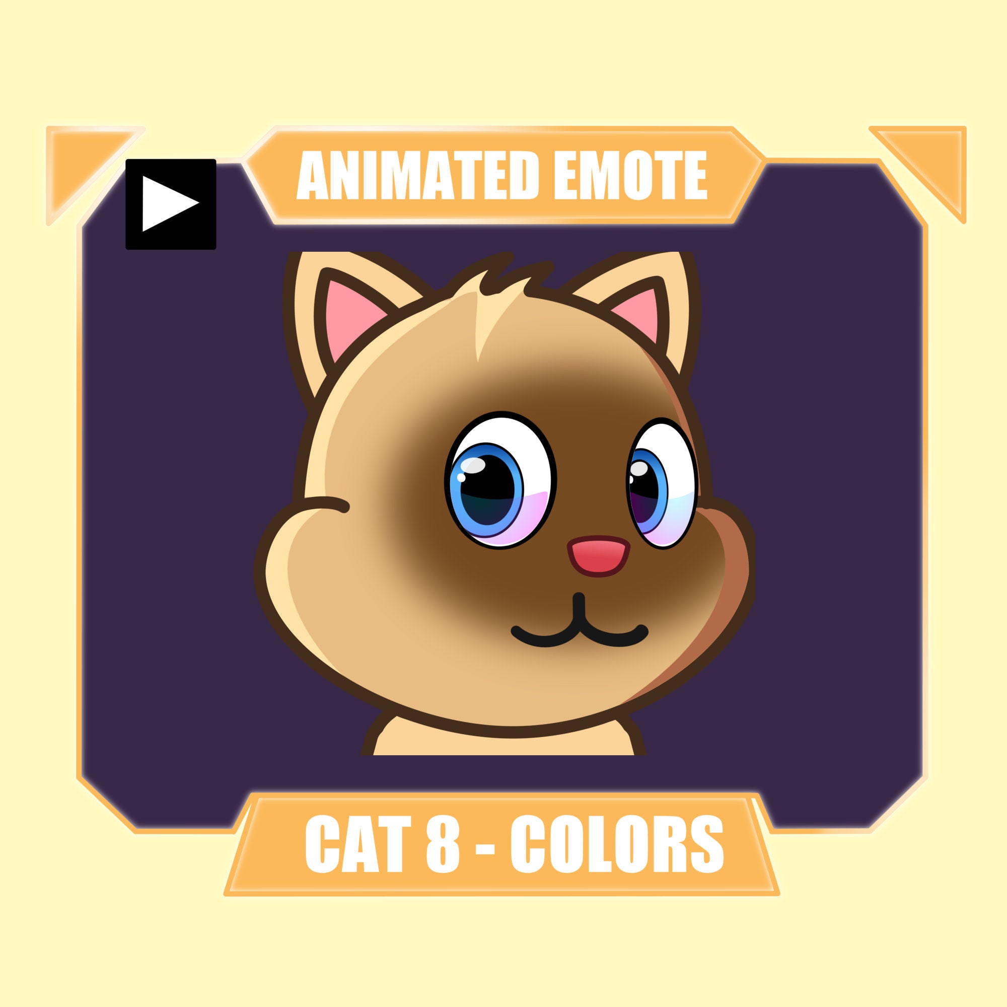 ANIMATED cat side eye emote for twitch kick discord youtube stream | Cute cat meme sub emote | 8 colors included