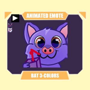 ANIMÉ Chauve-souris sirotant du sang emote d&#39;Halloween pour twitch kick discord youtube | Emote d&#39;Halloween mignonne chauve-souris buvant du jus pour la diffusion en continu