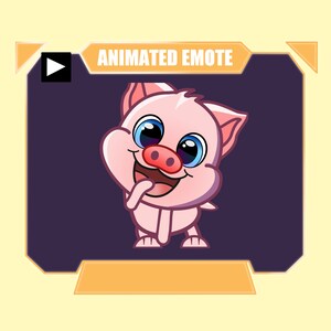 ANIMADO Gesto de baile de cerdo para transmisión de youtube de twitch kick discord / Sub gesto de baile de cerdo rosa animado