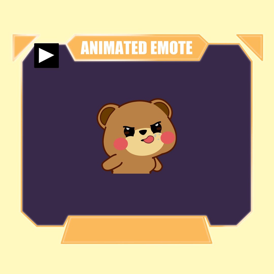 Animated Bear Mocking Gesture With Tongue Emote - Etsy