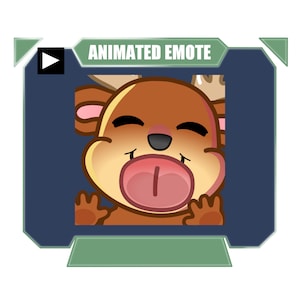 ANIMATED Deer Lick Christmas emote for twitch kick discord youtube | Reindeer Licking Christmas emote for streaming