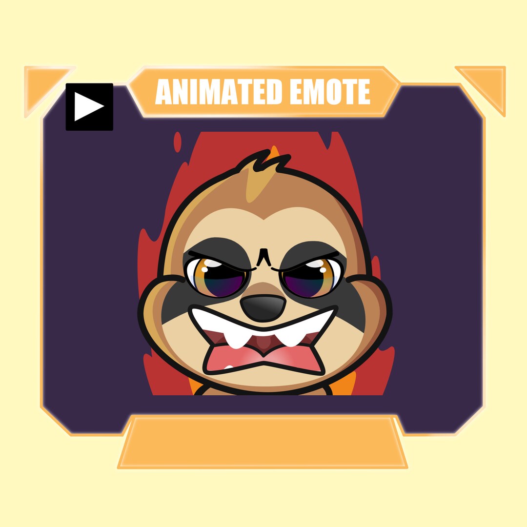 ANIMATED Angry Sloth Emote for Twitch Discord Youtube Stream | Sloth ...