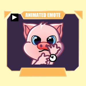 ANIMADO Gesto de cerdo tardío para twitch kick discord transmisión de youtube / Emote de cerdo rosado llegando tarde animado