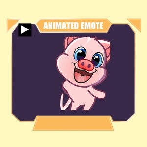 ANIMADO Gesto de baile de cerdo para transmisión de youtube de discordia de patada de contracción / Gesto secundario de baile lindo de cerdo rosa animado