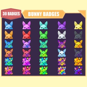 30 Bunny bit badges for Twitch | Cute rabbit sub badges