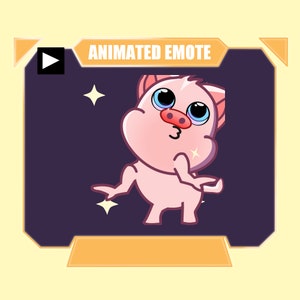 ANIMADO Gesto de baile disco de cerdo para twitch kick discord youtube stream / Gesto de baile de cerdo rosa con bg transparente animado