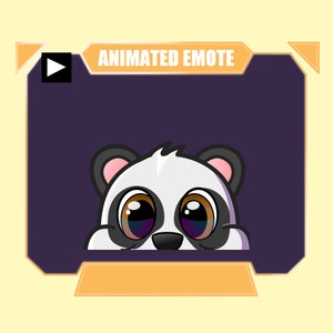 Emote panda ANIMADO al acecho hola para twitch kick discord youtube / Emote secundario animado lindo panda al acecho para transmisión