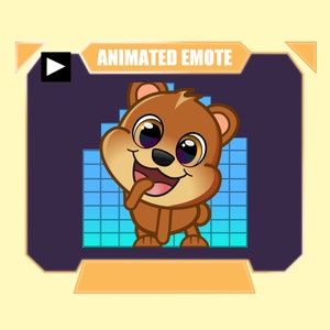 ANIMATED cute bear dance emote for twitch kick discord youtube | Color changing equalizer background