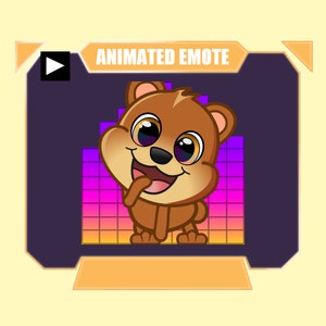 ANIMATED Cute Bear Dance Emote | Dancing emote for twitch discord youtube | Cute brown bear party jam disco emote | Music Equalizer Emote