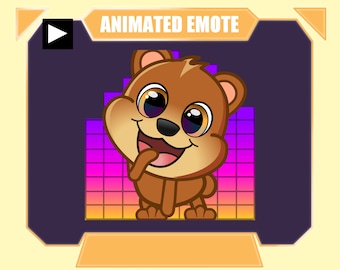 ANIMATED Cute Bear Dance Emote | Dancing emote for twitch discord youtube | Cute brown bear party jam disco emote | Music Equalizer Emote
