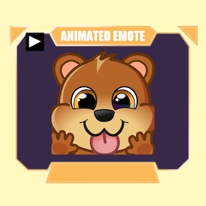ANIMATED bear lick emote for twitch kick discord youtube stream | Cute bear licking sub emote