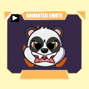 Gesto ANIMADO de panda enojado para twitch kick discord transmisión de youtube / Gesto secundario animado de Panda rage fire