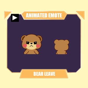 GEANIMEERDE schattige beer loopt weg-emote voor twitch kick discord youtube-stream | Chibi brown laat geanimeerde emote achter