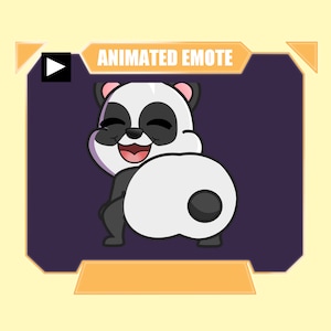 Gesto ANIMADO de twerking de panda para twitch kick discord youtube / Lindo gesto secundario de baile de twerk de panda para transmisión