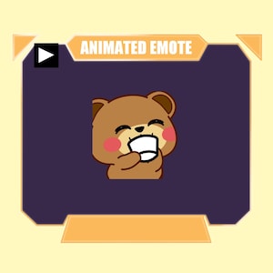 ANIMOWANY słodki miś pijący kawę emotka na twitch kick discord stream youtube | Chibi brązowy niedźwiedź pijący kawę emotka animowana