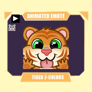 ANIMATED tiger lick emote for twitch kick discord youtube stream | Cute white orange tiger licking sub emote