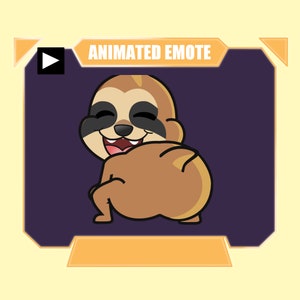 ANIMATED sloth twerking emote for twitch kick discord youtube | Cute sloth twerk dance sub emote for streaming