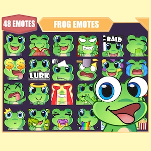 FROG Emote Bundle for Twitch | Youtube Emotes | Discord Emotes | Streamer Emotes | Sub Emotes | 48 emote megapack bundle