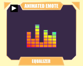Animated rainbow music equalizer bars emote for twitch kick discord youtube streaming