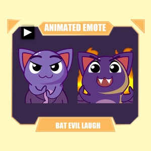 PIPISTRELLO ANIMATO Emote per twitch discord youtube / Emote animata di Halloween / Emote Bat Evil Laugh / Laughing in fire / Lol emote
