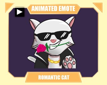 Animated Cat Emote Waving | Hi Hello Twitch Emote | Youtube | Discord Emote | meme Emote | Streamer Emote | Sub emote | Romantic Cat Waving