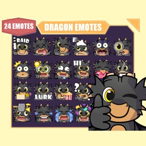 BLACK DRAGON Emote Bundle for Twitch | Youtube Emotes | Discord Emotes | Streamer Emotes | Sub Emotes | 24 emote megapack bundle