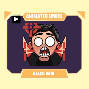 Animated Emote for Twitch Discord Youtube | Stream Sniped | Black hair guy boy emote | Shooter Subscriber Sub Emote | Screaming, Running