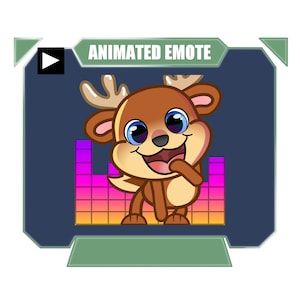 ANIMATED Reindeer disco dance Christmas emote for twitch kick discord youtube | Cute deer dancing with equalizer bars emote for streaming