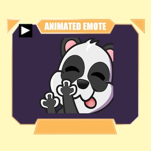 Gesto ANIMADO del dedo medio del panda para twitch kick discord youtube / Lindo panda volteando el gesto secundario del pájaro para transmisiones