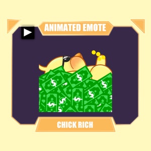 Animated Chick Emote Cash Swimming | Animated Twitch Emote | Discord | meme Emote | Money Dollar Cash Donation Emote | Subscriber Sub Emote