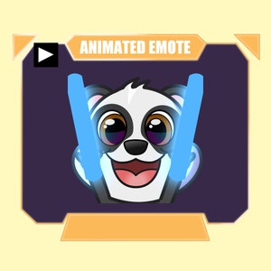 Gesto de cambio de color de rave fresco de panda ANIMADO para twitch kick discord youtube / Gesto de panda lindo delirando con palos de neón para transmisión