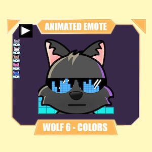 ANIMATED wolf jam dance emote with color-changing equalizer for twitch kick discord youtube stream