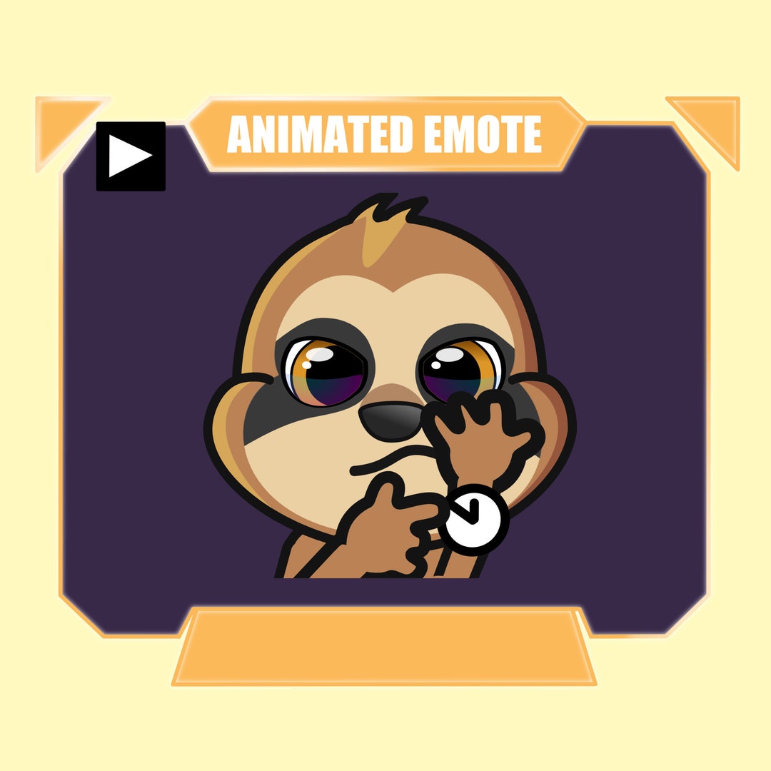 ANIMATED Sloth Late Emote for Twitch Kick Discord Youtube Stream Sloth