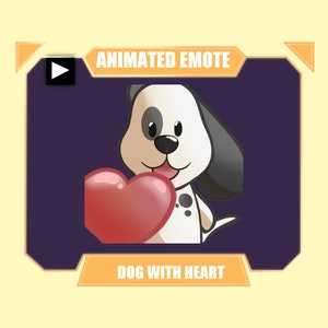 Animated Dalmatian Dog Emote | Animated Twitch Emote | Discord Emote | Youtube Emote | Animated dog heart emote