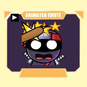 ANIMATED ninja bonk emote for twitch kick discord youtube streaming | Ninja getting bonked with spinning stars overhead