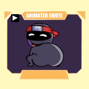 Emote ninja twerking ANIMATO per twitch kick discord youtube / Emote sub di danza ninja twerk nera per streaming