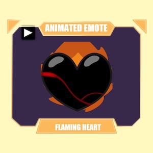Animated and static flaming black heart emote for twitch discord youtube |  Animated black heart on fire emote | Black heart with lava emote