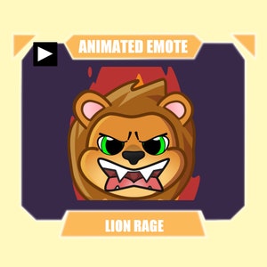 ANIMATED Angry Lion Rage Emote for Twitch Discord Youtube Stream Lion ...
